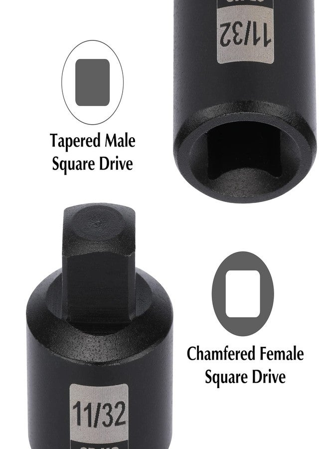 EMENTOL 11PCS 3/8" Drive Pipe Plug Socket Set, SAE, CR-MO, Tapered Male Square Drive- 3/16 Inch to 3/8 Inch, Chamfered Female Square Drive- 1/4 Inch to 3/8 Inch, 11 Pieces Set - Image 4